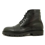 Bottines pour hommes - osvaldo pericoli - cuir souple noir - lacets et zip - artisanal