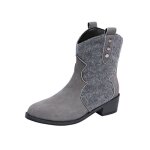 Bottines martin vitata  talons carrs et surpiqres pour femme - talon moyen bout rond large bottines ...