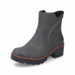 Bottines - rieker - femme - gris - talon carr 4 cm - fermeture zip