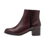 Bottine � talon cuir tamaris - merlot