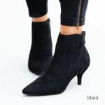 Bottines  talon haut pour femme?bottes courtes en velours  zip?lgantes et confortables?idales pour ...