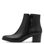 Bottines - tamaris - chic femme - talon large - cuir noir - confort optimal