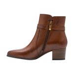Bottine a talon cuir tamaris - cognac