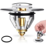 Bouchon dévier universel pop up bonde de vidange pour lavabo en laiton avec filtre anti - clogging 2 ... Bouchon dévier universel pop up bonde de vidange pour lavabo en laiton avec filtre anti - clogging 2 ...