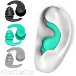 Bouchons doreilles de natation 3 paires �tanches et r�utilisables pour la natation le surf la plong�e ...