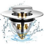 Bouchon lavabo universel bonde de lavabo acier inoxydable popup avec 2 joints pour 32 et 38 mm bouchon ...