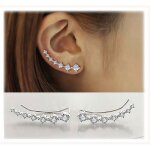 Boucles doreilles 7 cristaux en argent sterling 925 hypoallerg�nique