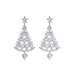 Boucles doreilles arbre de nol en argent 925 boucles doreilles pendantes arbre de nol luxueuses avec ...