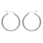 Boucles doreilles - brillaxis - créoles argent rhodié 30mm - couleur: blanc - femme - adulte Boucles doreilles - brillaxis - créoles argent rhodié 30mm - couleur: blanc - femme - adulte