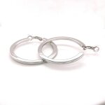 Boucles doreilles - brillaxis - cr�oles clip 47 mm - m�tal argent� - blanc - pour oreilles non perc�es ...