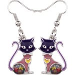 Boucles doreilles chat �mail charms bijoux chat pendants pour femme filles ados cadeaux danniversaire ...