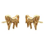 Boucles doreilles cheval plaqu� or