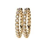 Boucles doreilles cr�oles - bijouxia - microserti zirconium - plaqu� or 18 carats - 18 mm - 276 g