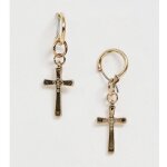 Boucles doreilles cr�oles - wildfortheweekend - croix - dor� - m�tal - 1. 8 cm x 1 cm