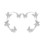 Boucles doreilles ear cuffs avec papillons 1 paire argent