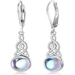 Boucles doreilles pour femme argent sterling 925 boucles doreilles pendantes en pierre de lune boucle ...
