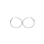 Boucles doreilles - femme - cr�oles - jonc - lisse - argent 925 / 1000 - 30 mm - fermoir � levier