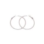 Boucles doreilles - femme - cr�oles - jonc - lisse - argent 925 / 1000 - 40 mm - fermoir � levier