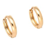 Boucles doreilles - femme - croles - jonc - lisse - plaqu or jaune 750 / 1000 - 3 microns - 14 mm