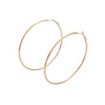 Boucles doreilles - femme - grandes - croles - jonc - lisse - plaqu or jaune 750 / 1000 - 3 microns ...