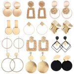Boucles doreilles femme12 paires boucles doreilles pendantes g�om�trique pour femme multicolore support ...