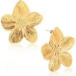 Boucles doreilles fleur dor pour les femmesgrandes boucles doreilles dclaration dorboucles doreilles ...