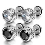 Boucles doreilles homme - oidea bijoux - clous doreille ronds en acier inoxydable avec oxyde de zirconium ... Boucles doreilles homme - oidea bijoux - clous doreille ronds en acier inoxydable avec oxyde de zirconium ...
