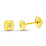 Boucles doreilles inmaculada romero ir ag0508 or jaune gar�on dor�