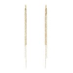 Boucles doreilles pendantes cha�nes multiples xxl femme plaqu� or jaune 18k ? style tassel franges longues ...