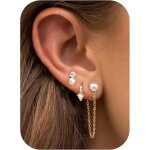 Boucles doreilles en perles pour femme plaques or 14k boucles doreilles pendantes en perles boucles ...