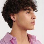 Boucles doreilles - sagap� - snp34 - acier 316l - plaqu� pvd ruth�nium - 13 cm