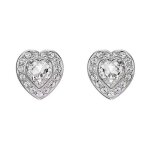 Boucles doreilles - swarovski - ariana grande x swarovski - cristal en c?ur - m�tal rhodi� - argent�