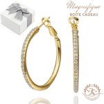 2splendid� boucles doreilles cristaux autrichiens & bain or blanc. boite cadeau incluse. id�e cadeau ...