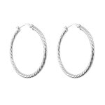 Boucles d?oreilles cr�oles femme argent 925 ? anneaux torsad�s 30 mm ? bijou ind�modable & �l�gant