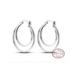 Boucles d?oreille deux cr�oles femme argent 925 30 mmkte 136
