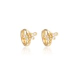 Boucles doreilles - enfant - croles - libellule - cristal - blanc - plaqu or jaune 750 / 1000 - 3 microns ...