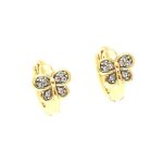 Boucles d?oreilles - enfant - créoles - papillon - cristal - blanc - plaqué or jaune 750 / 1000 - 3 microns ... Boucles d?oreilles - enfant - créoles - papillon - cristal - blanc - plaqué or jaune 750 / 1000 - 3 microns ...