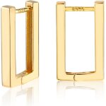 Boucle oreille femme argent 925 creole plaqu or 14k gomtrique rectangle petit huggie hoops plaqu ...