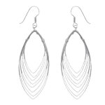 Boucles d?oreilles femme argent 925 ? longues pendantes 45 mm ? design �l�gant multi - arcs ? bijoux ...