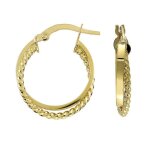 Boucles doreilles - brillaxis - cr�oles or 18 carats - 15 mm - dor� - design torsad�