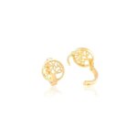 Boucles doreilles - femme - croles - arbre de vie - 13 mm - fermoir clip - plaqu or jaune 750 / 1000 ...