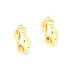 Boucles doreilles - femme - croles - grain de caf - 18 mm - plaqu or jaune 750 / 1000 - 3 microns