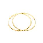 Boucles doreilles - femme - croles - jonc - cisel - plaqu or jaune 750 / 1000 - 3 microns - 40 mm