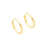 Boucles doreilles - femme - croles - rondes - jonc - lisse - plaqu or jaune 750 / 1000 - 3 microns ...