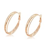 Boucles doreilles - femme - créoles - jonc - triple - 40 mm - plaqué or jaune 750 / 1000 - 3 microns Boucles doreilles - femme - créoles - jonc - triple - 40 mm - plaqué or jaune 750 / 1000 - 3 microns