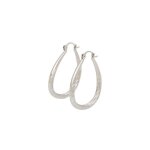 Boucles doreilles - femme - créoles - ovales - 42 mm - jonc - ciselé - argent fin 925 / 1000 Boucles doreilles - femme - créoles - ovales - 42 mm - jonc - ciselé - argent fin 925 / 1000