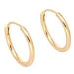 Boucles doreilles - femme - croles - rondes - jonc - lisse - plaqu or jaune 750 / 1000 - 3 microns ...