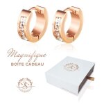 Boucles doreilles femme elgance baignes dans lor rose. ide cadeau femme. coffret cadeau femme offert. ...