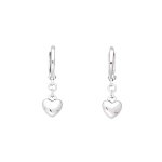 Boucles doreilles - femme - croles - coeur - suspendu - argent 925 / 1000 - 22 x 12 x 6 mm