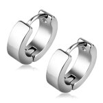 Boucles doreilles homme - zense - acier inoxydable argentes - hauteur 120cm largeur 040cm - ze0018 - ...